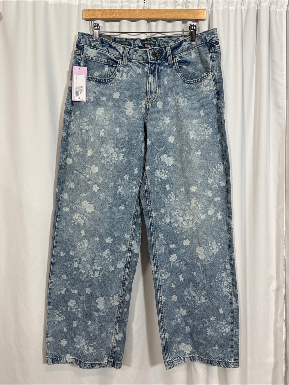 wild fable Blue Floral Straight-Leg Jeans
